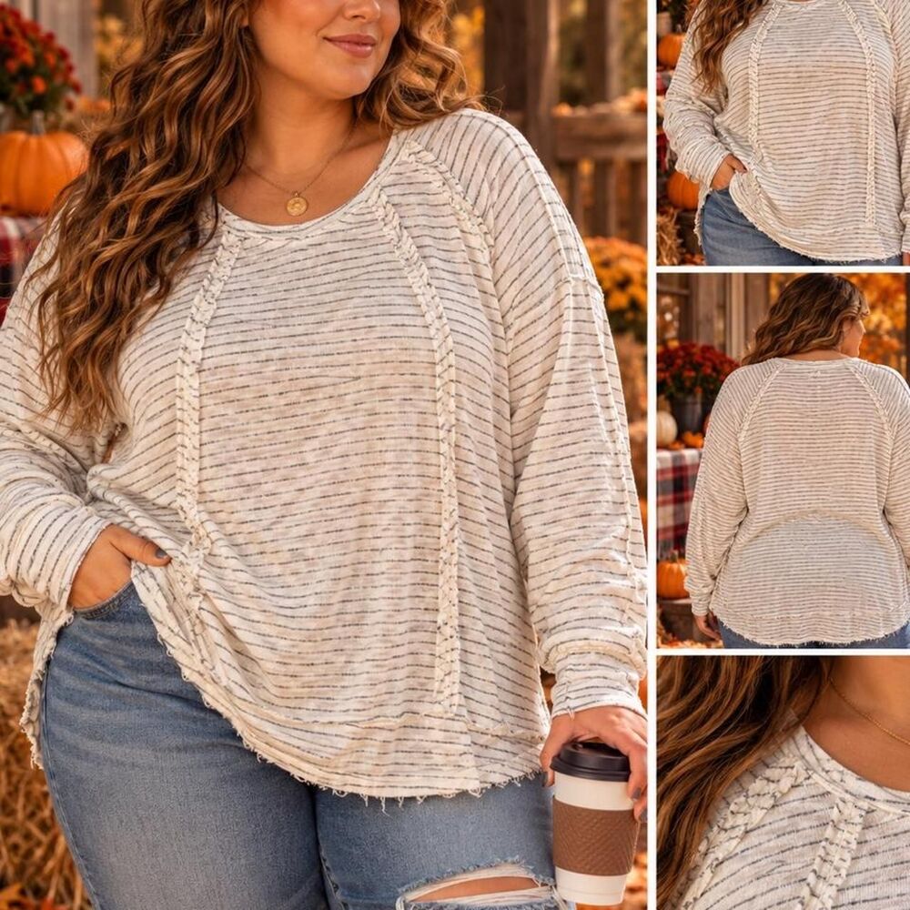Knox-rose Women's Grey and Cream Shirt